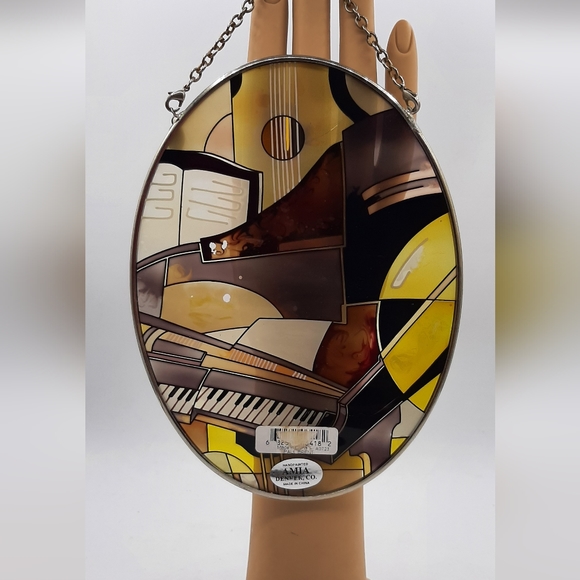 Vintage PAUL BRENT Hand Painted AMIA of Denver Glass Panio Music Sun Catcher - Picture 4 of 8